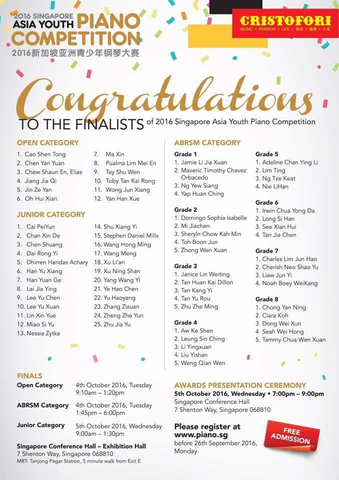 Singapore Asia Youth Piano Competition