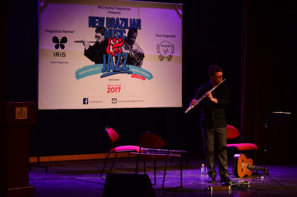 Mark Alban Lotz,playing flute at IRIS New Brazilian Music and Jazz